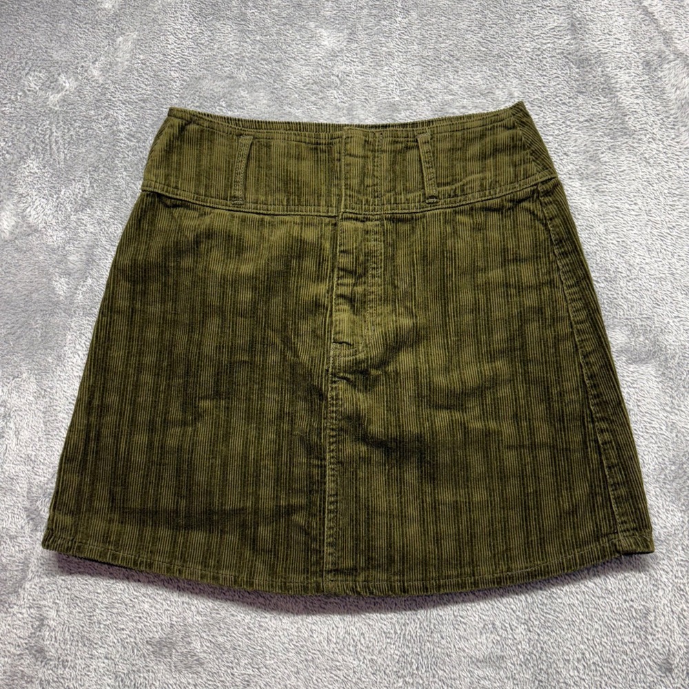 Rewash Corduroy Mini Skirt Women Size 7/28 Olive Green Good A-Line‎ 100% Cotton